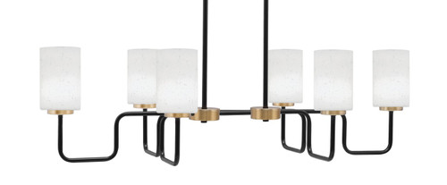 Toltec Lighting - 6236-MBNAB-310 - Six Light Bar - Sandia - Matte Black & New Age Brass