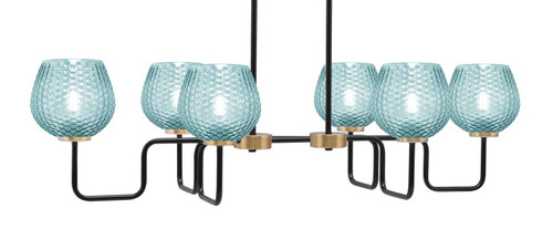 Toltec Lighting - 6236-MBNAB-4605 - Six Light Bar - Sandia - Matte Black & New Age Brass