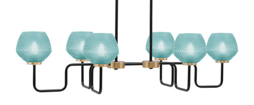 Toltec Lighting - 6236-MBNAB-4625 - Six Light Bar - Sandia - Matte Black & New Age Brass