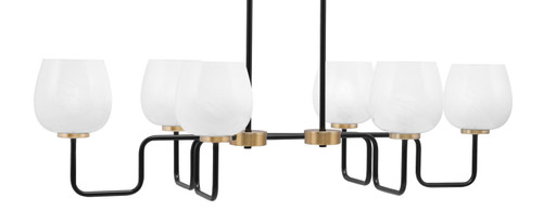 Toltec Lighting - 6236-MBNAB-4811 - Six Light Bar - Sandia - Matte Black & New Age Brass