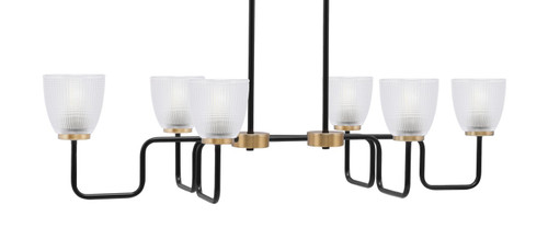 Toltec Lighting - 6236-MBNAB-500 - Six Light Bar - Sandia - Matte Black & New Age Brass