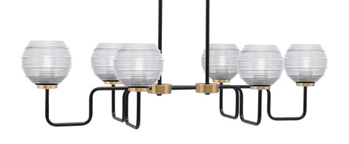 Toltec Lighting - 6236-MBNAB-5110 - Six Light Bar - Sandia - Matte Black & New Age Brass