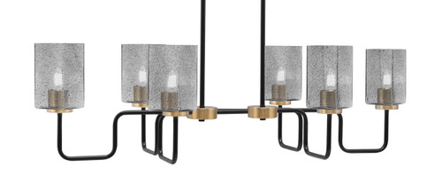 Toltec Lighting - 6236-MBNAB-542 - Six Light Bar - Sandia - Matte Black & New Age Brass