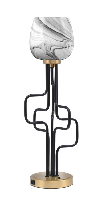 Toltec Lighting - 62-MBNAB-4819 - One Light Accent Lamp - Sandia - Matte Black & New Age Brass