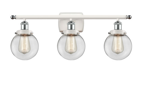 Innovations - 916-3W-WPC-G202-6 - Three Light Bath Vanity - Ballston Urban - White Polished Chrome