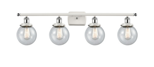 Innovations - 916-4W-WPC-G204-6 - Four Light Bath Vanity - Ballston Urban - White Polished Chrome