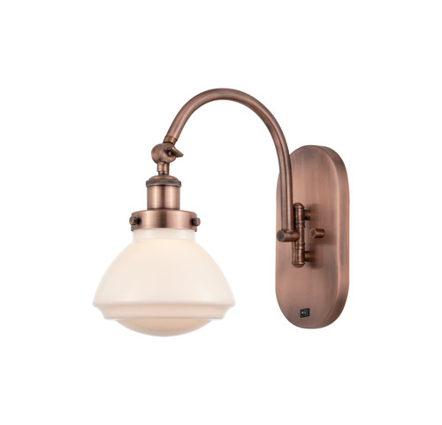 manufacturer_finish:Antique Copper|manufacturer_glass:Matte White Olean|light_output:245.00lm|color_temperature:2100K|cri:98