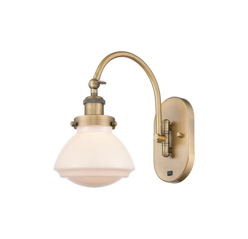 manufacturer_finish:Brushed Brass|manufacturer_glass:Matte White Olean|light_output:245.00lm|color_temperature:2100K|cri:98