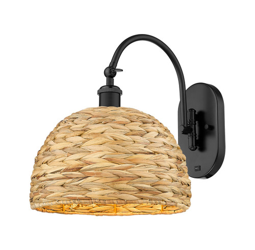Innovations - 918-1W-BK-RBD-12-NAT - One Light Wall Sconce - Ballston - Matte Black
