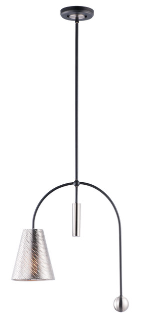 Maxim - 10086BKSN - One Light Pendant - Filter - Black / Satin Nickel