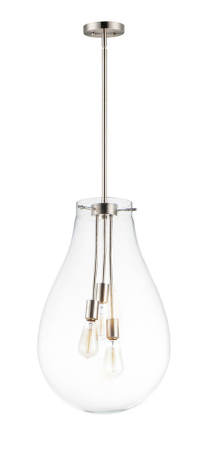 Maxim - 10164CLSN - Three Light Pendant - Gourd - Satin Nickel