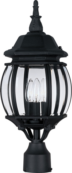 Maxim - 1035BK - Three Light Outdoor Pole/Post Lantern - Crown Hill - Black