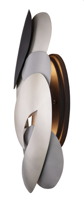 George Kovacs - P1332-780 - Two Light Wall Sconce - Metalo Misto - Coal Black With Atlas And Midnight Sliver