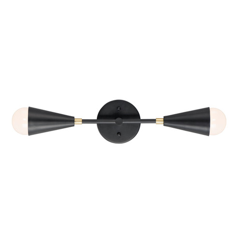 Maxim - 11262BKSBR - Two Light Wall Sconce - Lovell - Black / Satin Brass