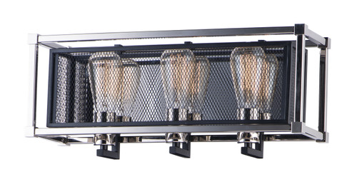 Maxim - 12153BKPN - Three Light Bath Vanity - Refine - Black / Polished Nickel