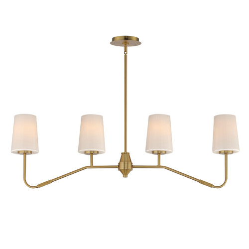Maxim - 12697WTNAB - Four Light Linear Chandelier - Durham - Natural Aged Brass