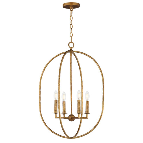 Maxim - 21843EG - Four Light Pendant - Martel - Etruscan Gold
