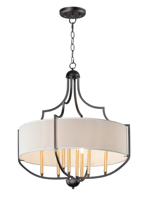 Maxim - 25285WLBZAB - Eight Light Chandelier - Savant - Bronze / Antique Brass