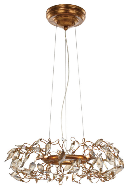 Maxim - 30444CGGL - Six Light Pendant - Crystal Garden - Gold Leaf