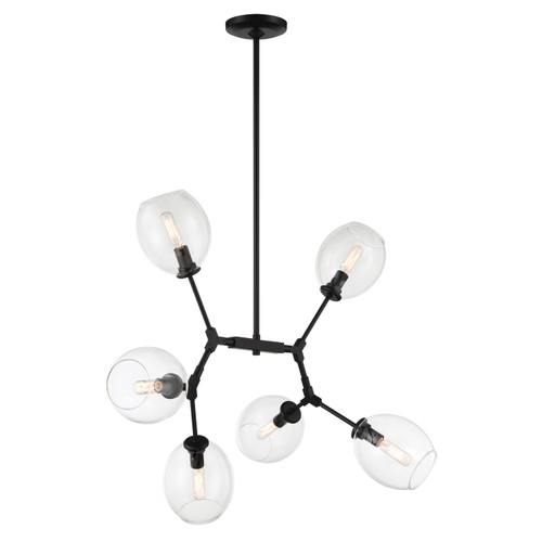 George Kovacs - P1366-66A - Six Light Pendant - Nexpo - Coal Black