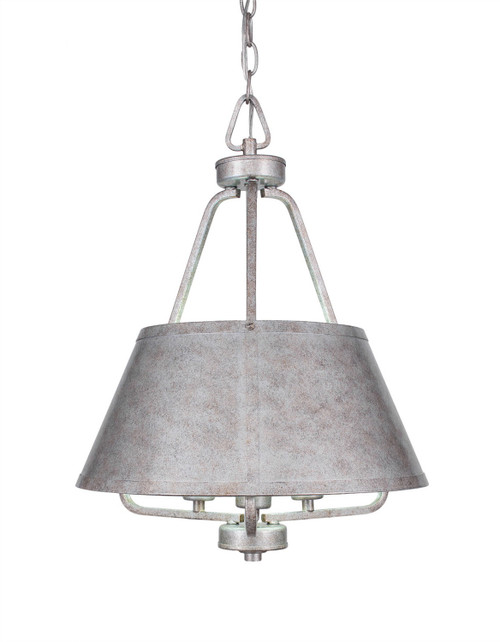 Toltec Lighting - 1124-AS - Three Light Chandelier - Sonora - Aged Silver