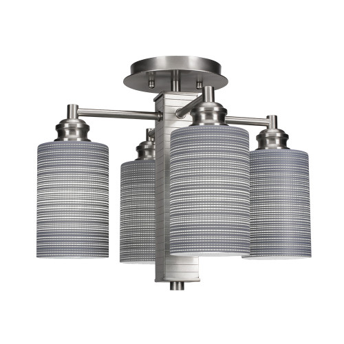 Toltec Lighting - 1157-BN-4062 - Four Light Semi-Flush Mount - Edge - Brushed Nickel