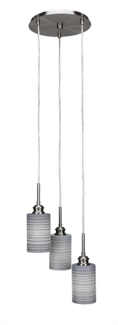 Toltec Lighting - 1173-BN-4062 - Three Light Cluster Pendalier - Edge - Brushed Nickel