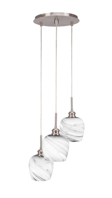 Toltec Lighting - 1173-BN-4819 - Three Light Pendalier - Edge - Brushed Nickel