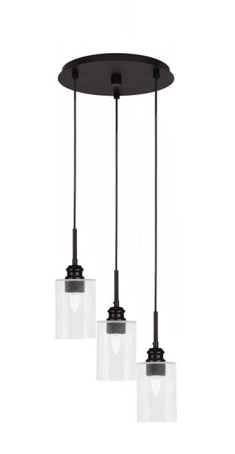 Toltec Lighting - 1173-ES-300 - Three Light Pendalier - Edge - Espresso