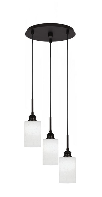 Toltec Lighting - 1173-ES-310 - Three Light Cluster Pendalier - Edge - Espresso