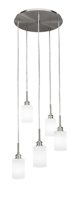 Toltec Lighting - 1175-BN-4061 - Five Light Cluster Pendalier - Edge - Brushed Nickel
