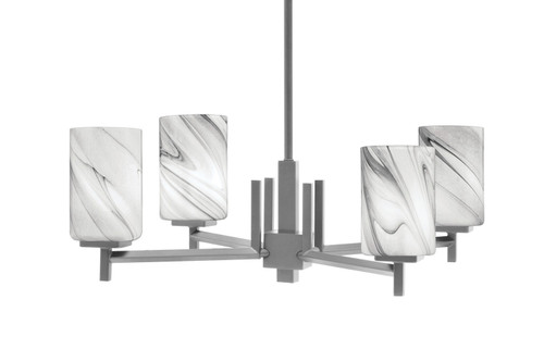 Toltec Lighting - 1204-GP-3009 - Four Light Chandelier - Franklin - Graphite