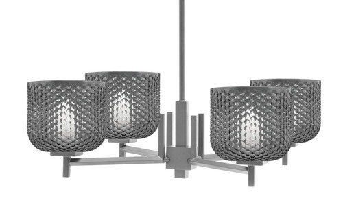Toltec Lighting - 1204-GP-4612 - Four Light Chandelier - Franklin - Graphite