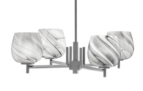 Toltec Lighting - 1204-GP-4819 - Four Light Chandelier - Franklin - Graphite