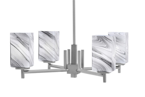 Toltec Lighting - 1204-GP-549 - Four Light Chandelier - Franklin - Matte Black