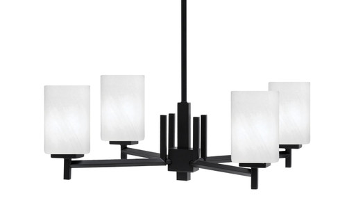 Toltec Lighting - 1204-MB-3001 - Four Light Chandelier - Franklin - Matte Black