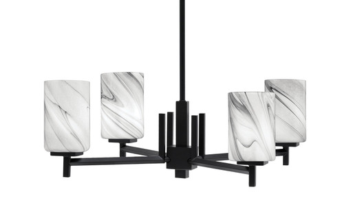 Toltec Lighting - 1204-MB-3009 - Four Light Chandelier - Franklin - Matte Black