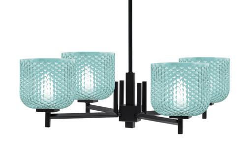Toltec Lighting - 1204-MB-4615 - Four Light Chandelier - Franklin - Matte Black