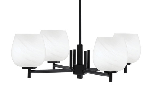 Toltec Lighting - 1204-MB-4811 - Four Light Chandelier - Franklin - Matte Black