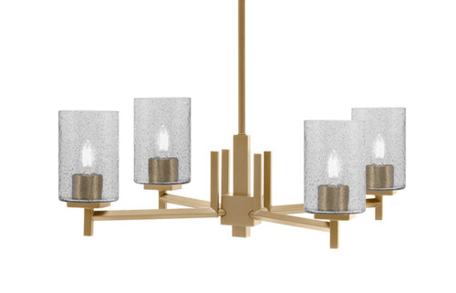 Toltec Lighting - 1204-NAB-3002 - Four Light Chandelier - Franklin - New Age Brass