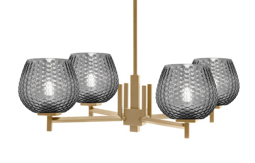Toltec Lighting - 1204-NAB-4602 - Four Light Chandelier - Franklin - New Age Brass