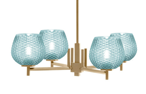 Toltec Lighting - 1204-NAB-4605 - Four Light Chandelier - Franklin - New Age Brass
