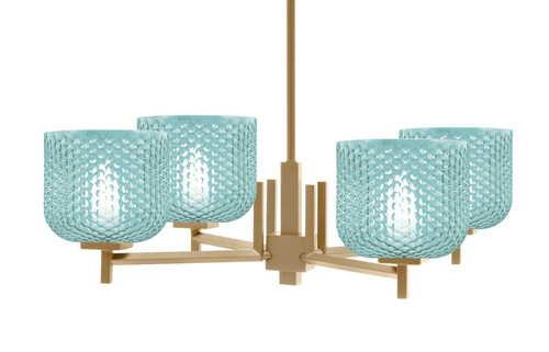 Toltec Lighting - 1204-NAB-4615 - Four Light Chandelier - Franklin - New Age Brass