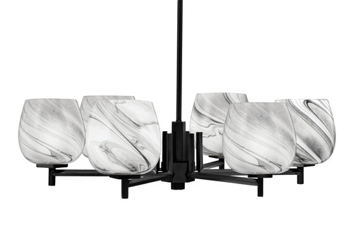 Toltec Lighting - 1206-MB-4819 - Six Light Chandelier - Franklin - Matte Black