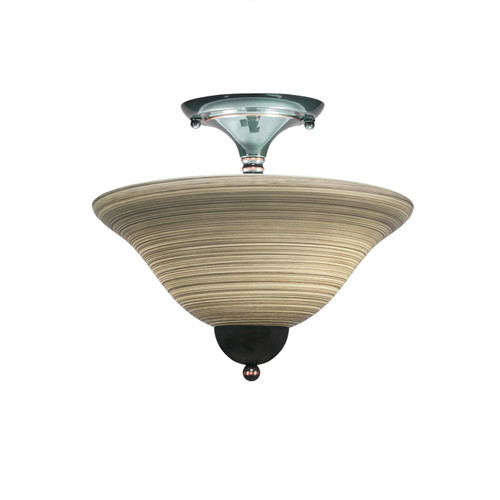 Toltec Lighting - 120-BC-604 - Two Light Semi-Flush Mount - Any - Black Copper