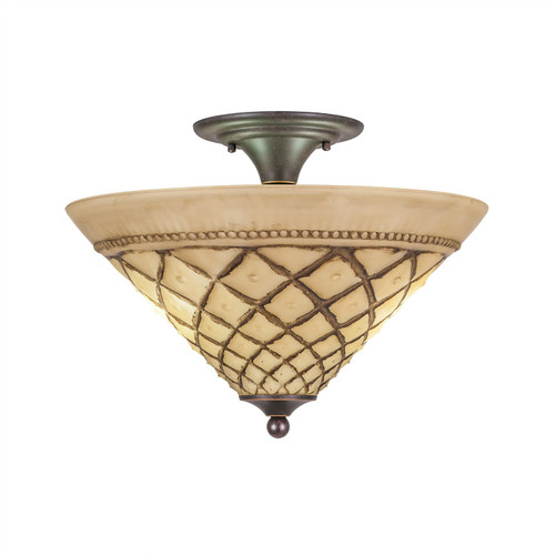 Toltec Lighting - 121-DG-718 - Two Light Semi-Flush Mount - Any - Dark Granite