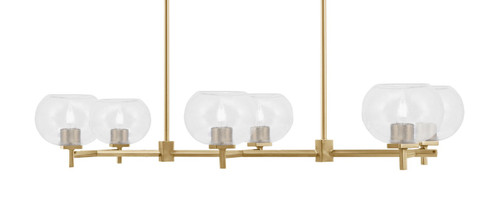 Toltec Lighting - 1226-NAB-202 - Six Light Island Pendant - Franklin - New Age Brass