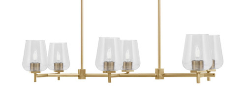 Toltec Lighting - 1226-NAB-210 - Six Light Island Pendant - Franklin - New Age Brass