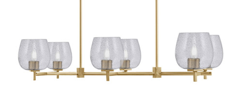 Toltec Lighting - 1226-NAB-4812 - Six Light Island Pendant - Franklin - New Age Brass