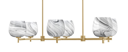 Toltec Lighting - 1226-NAB-4819 - Six Light Island Pendant - Franklin - New Age Brass
